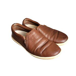 Roots brown Tribe leather slip on flats - please read carefully